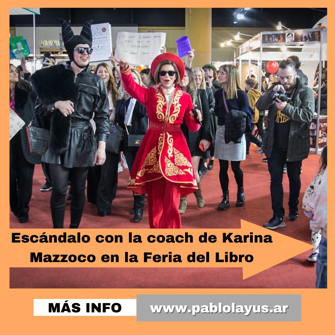 Escándalo con la coach de Karina Mazzoco en la Feria del Libro