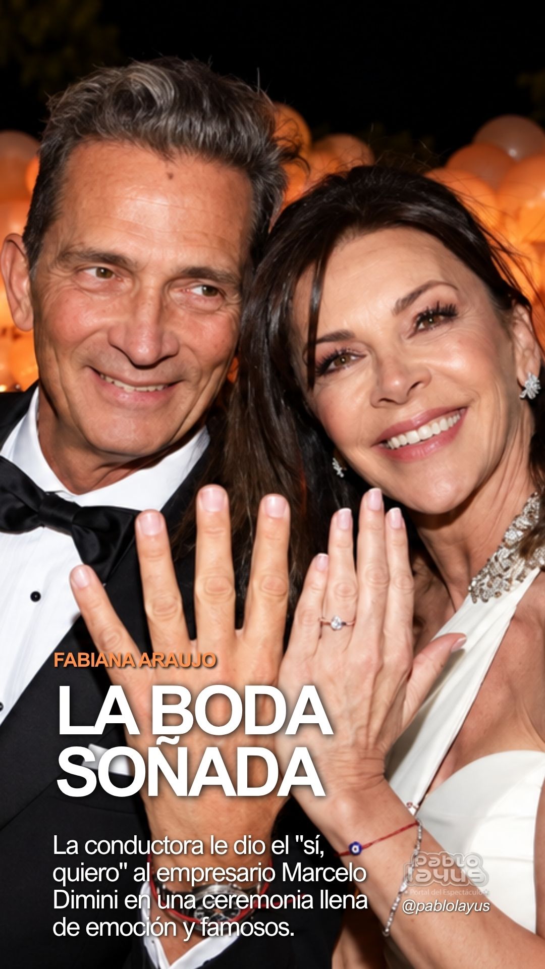 Fabiana Araujo y Marcelo Dimini en su casamiento en Palermo