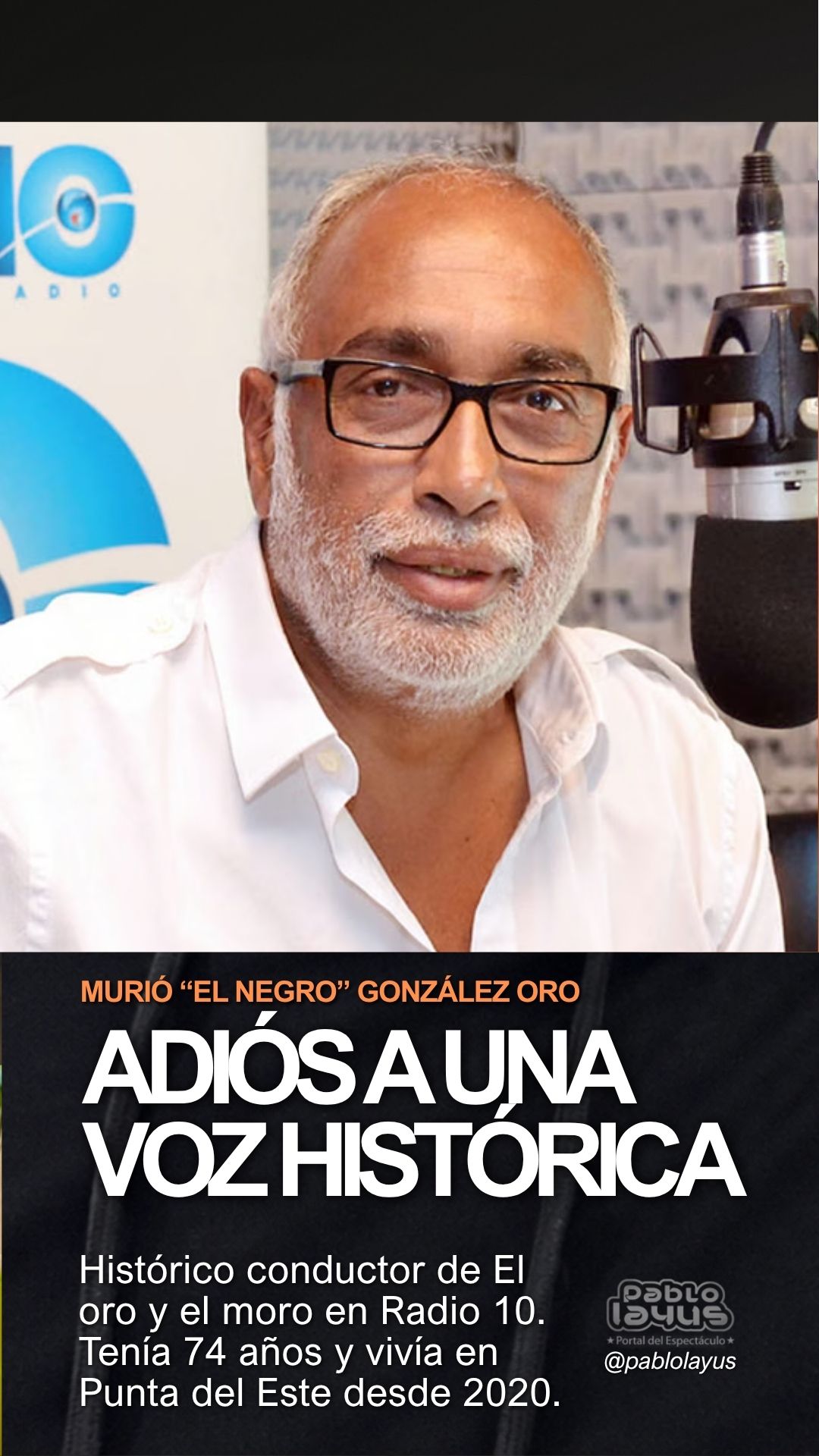 Oscar El Negro González Oro en Radio 10