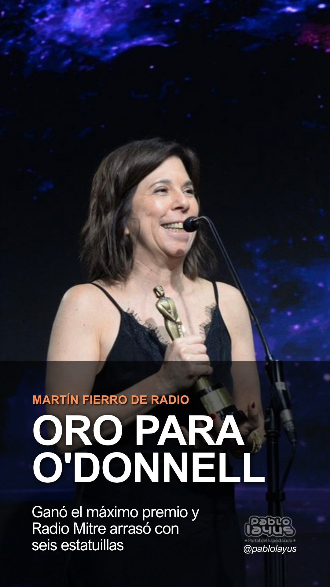 María O'Donnell con el Martín Fierro de Oro de Radio 2026