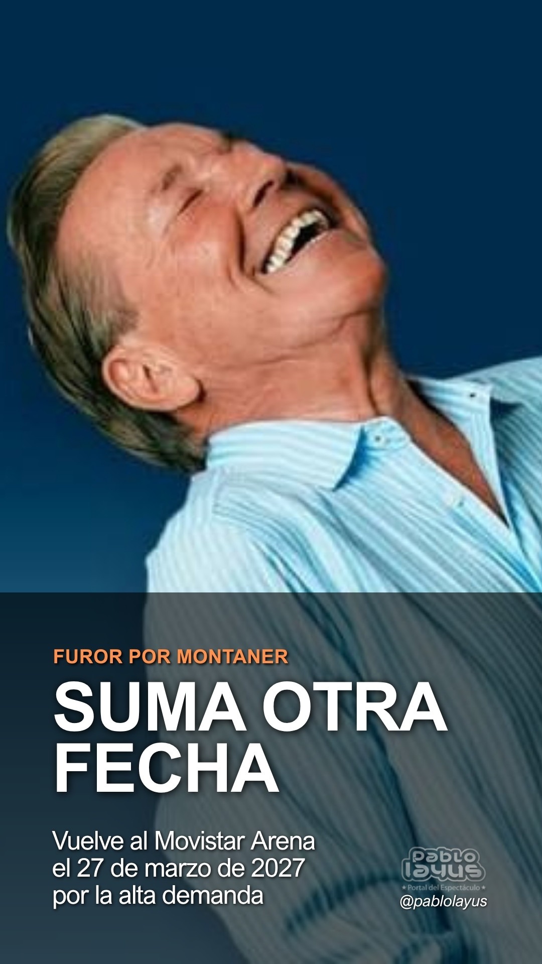 Ricardo Montaner anuncia segunda fecha en Movistar Arena 2027