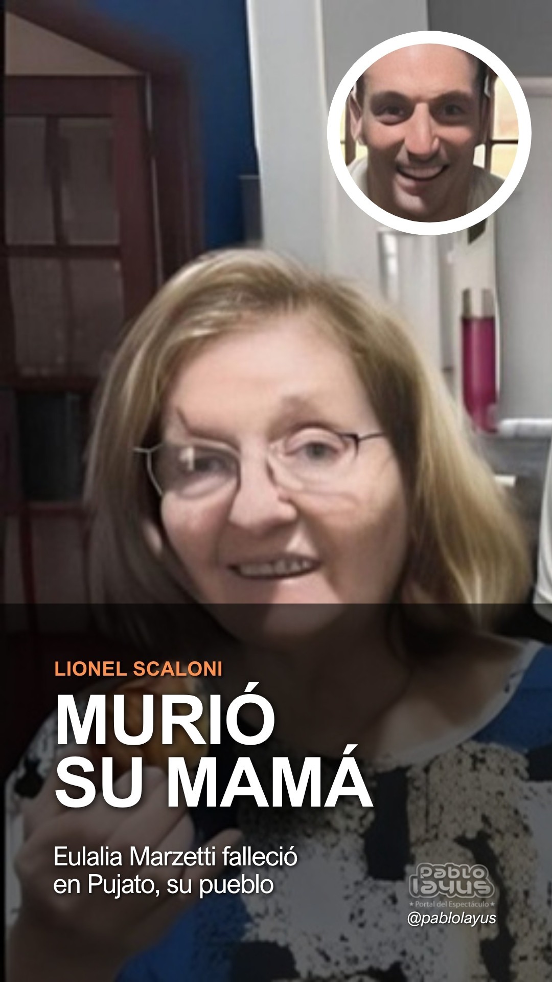 Eulalia Marzetti, la madre de Lionel Scaloni, que murió en Pujato