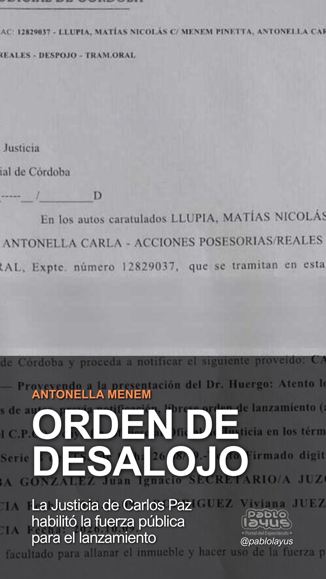 Antonella Menem: orden de desalojo en Carlos Paz