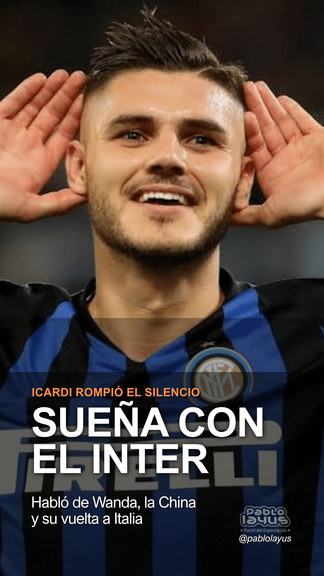 Mauro Icardi con la camiseta del Inter
