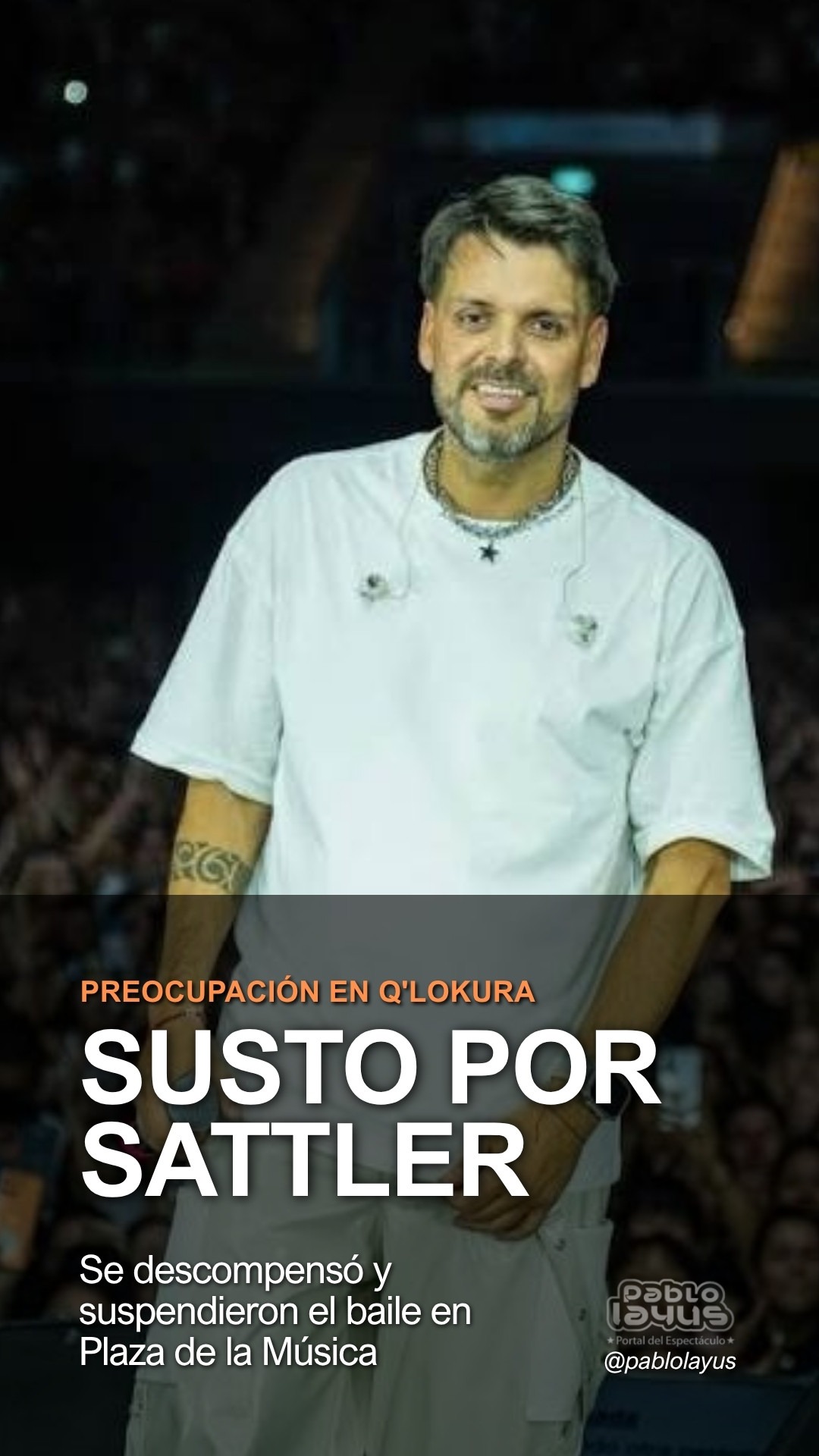 Nico Sattler, cantante de Q'Lokura, en pleno show