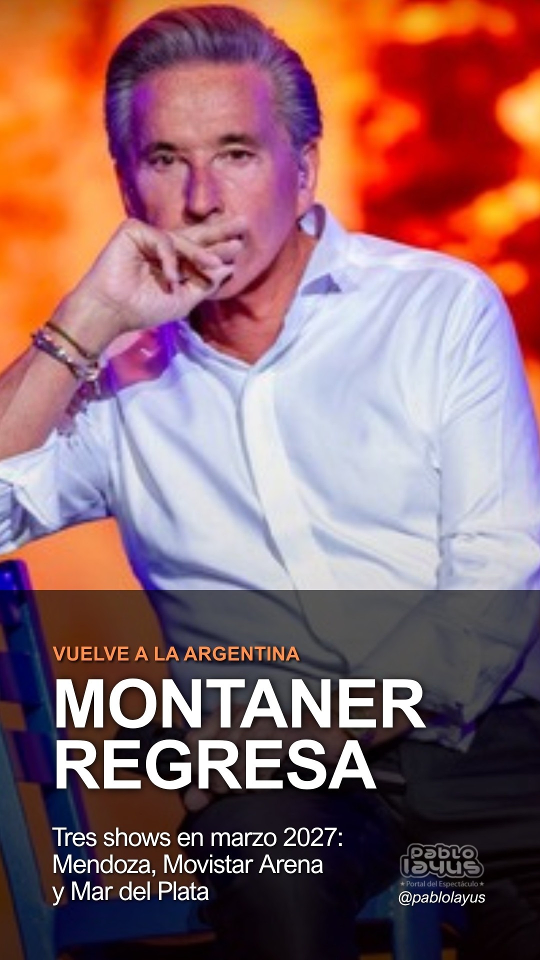 Ricardo Montaner anuncia sus shows en Argentina 2027 con la gira El Último Regreso